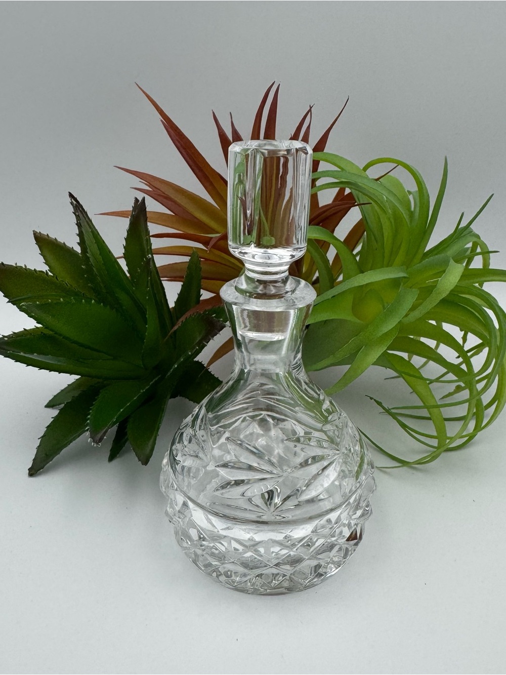 Galway Irish Cut Clear Crystal Perfume Bottle w/Stopper 4.25" NO Chips or Cracks
